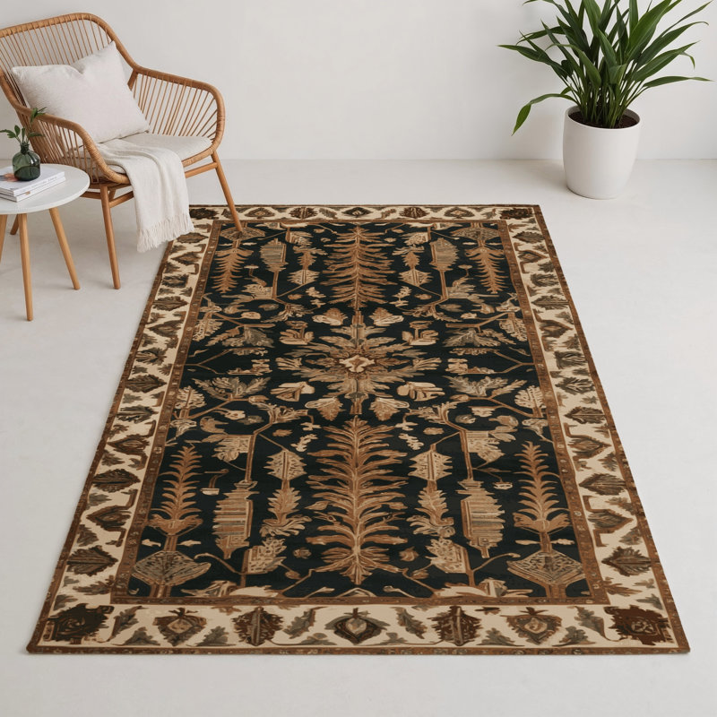 Tapis turc intérieur et extérieur brun, Rectangle 5 pi x 7 pi