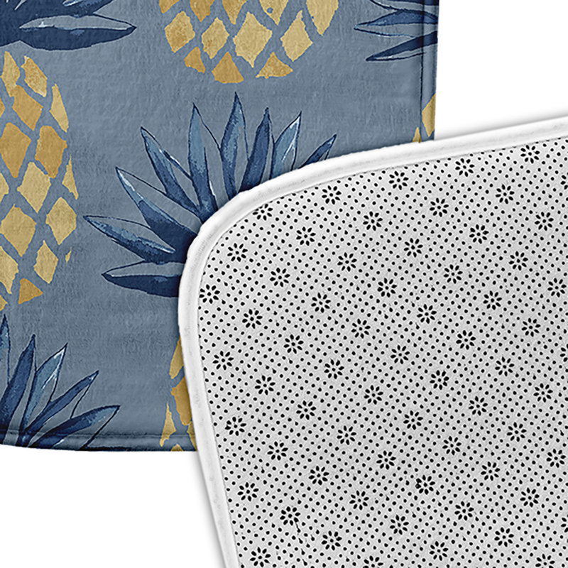 Tapis de bain Pineapple, Bleu, L 17 po x L 24 po