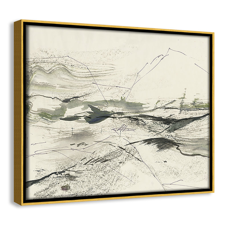 " Green Sketches " by PI Studio, Pas de tapis, H 9,5 po x l 11,5 po x P 2 po, Cadre flottant doré