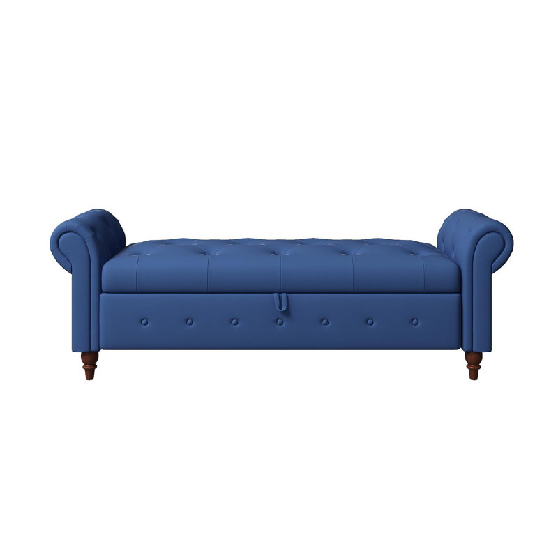 Banc de lit en tissu bleu marine, Marine