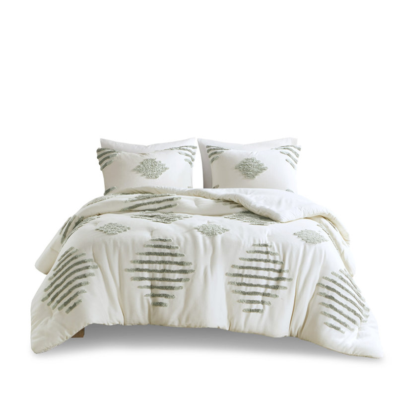 Ensemble d'édredon en chenille en mélange de coton pour lit double / grand 3 pièces