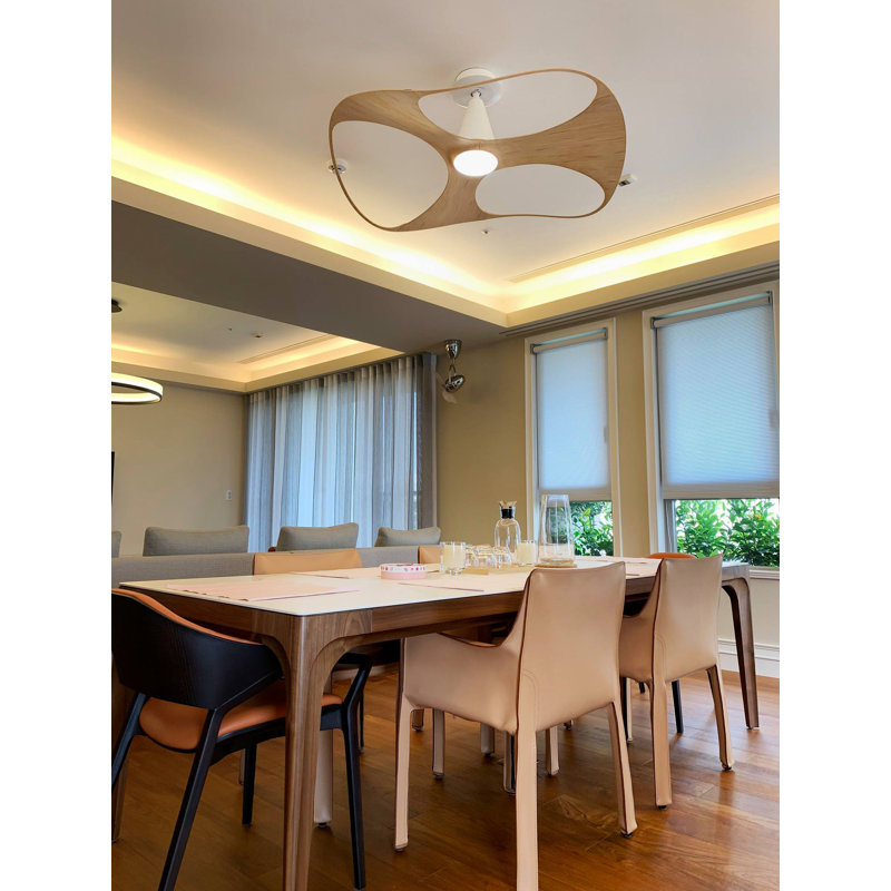 Watley 48'' Ceiling Fan with LED Lights, Light Bamboo