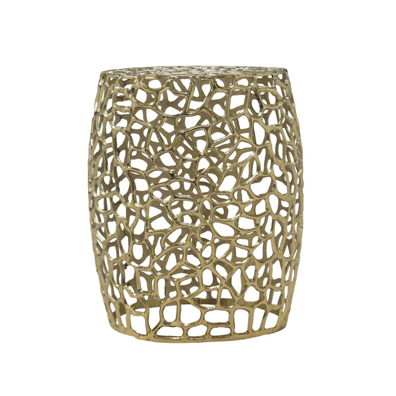 Table de bout cylindrique avec motif complexe Loreen, Doré