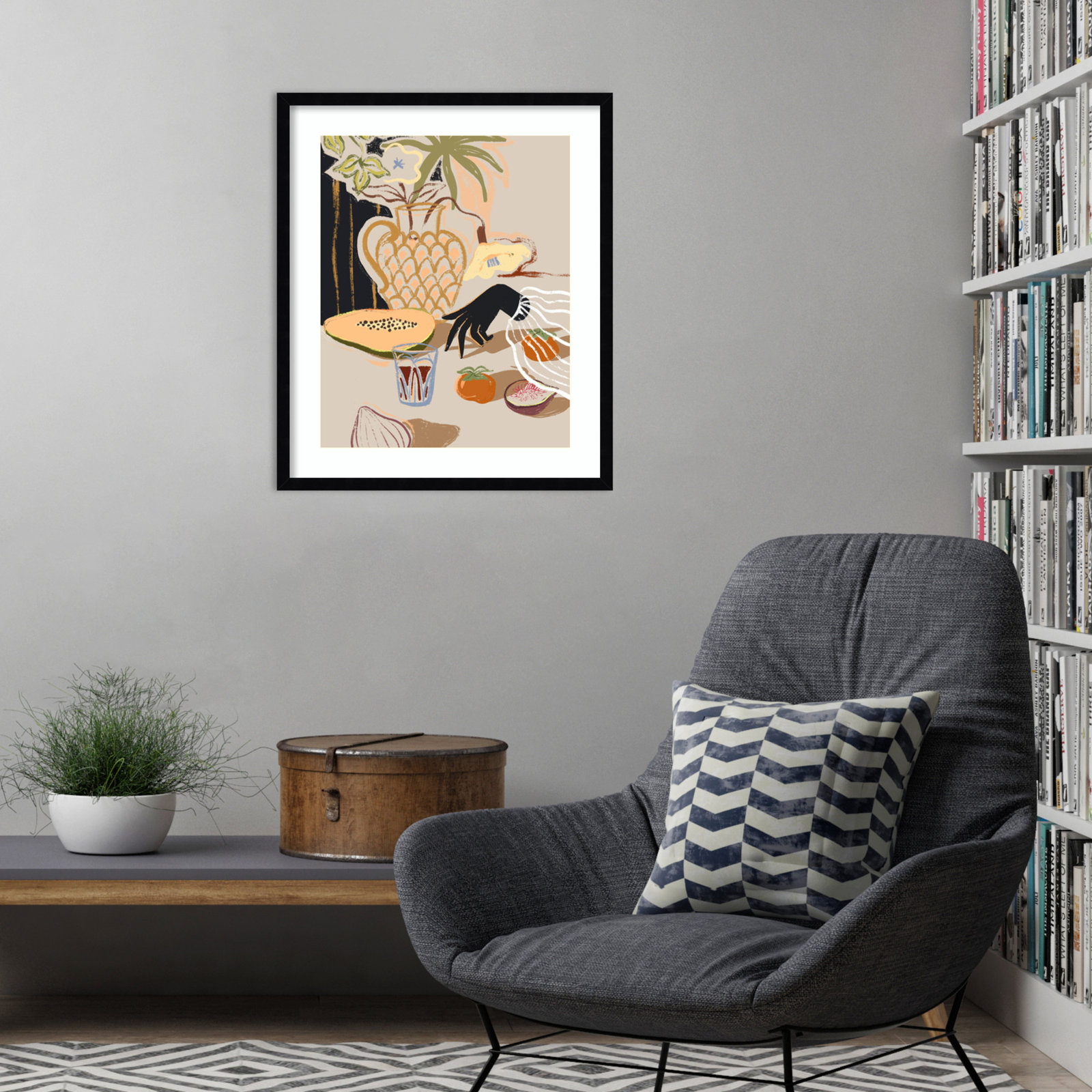 Northbrook "Fruitful Spread" Print, 25" H x 21" W, Black