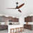 Hot Sales 52 Inch Modern  Ceiling Fan With 3 Color Dimmable 3 Solide Wood Blades Remote Control Reversible DC Motor With Led Light-182232832
