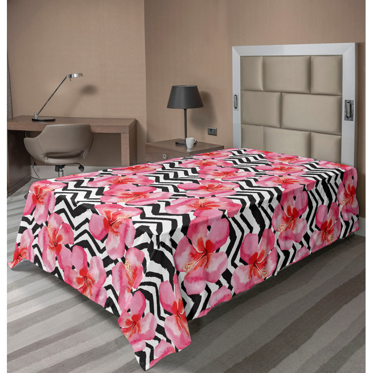 Drap plat à motif floral bohème Ambesonne