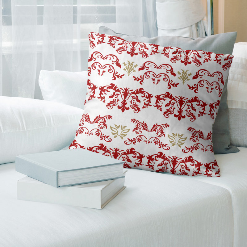 Housse de coussin San Francisco Football Baroque, Blanc / rouge / doré, Polyester sergé, 26 po x 26 po