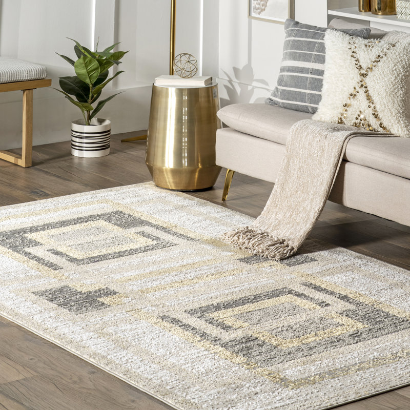 Rey Transitional Geometric Area Rug, Rectangle 4' x 6'