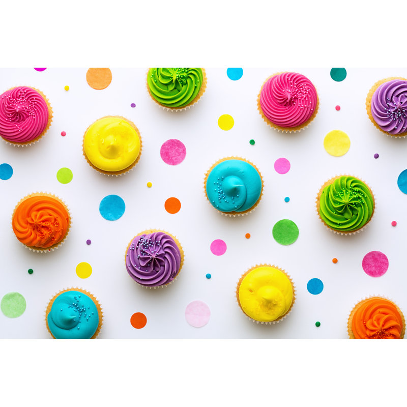 Cupcake Background by RuthBlack - Wrapped Canvas Print, 20cm H x 30cm W