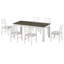 Ensemble de table de salle à manger 7 pièces 7 pièces avec rallonge 12 po et 2 tiroirs-1531729226