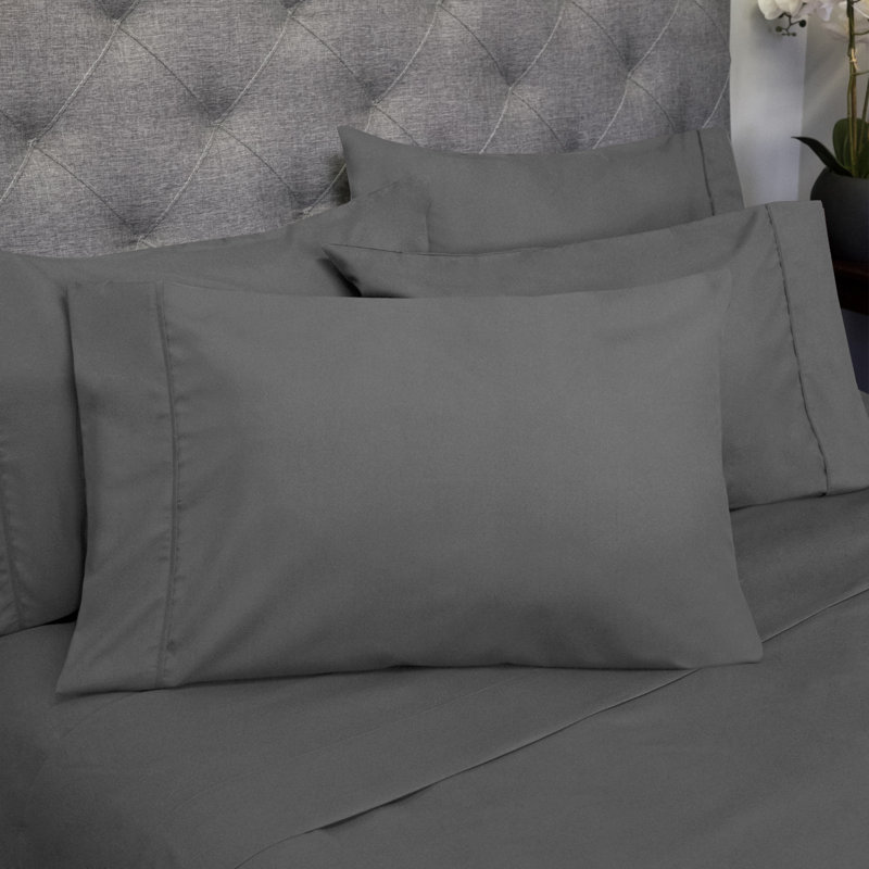 Luxurious Soft Microfiber Sheet Set with Bonus Pillowcases, Gray, Twin XL Sheet Set with 2 Pillowcases