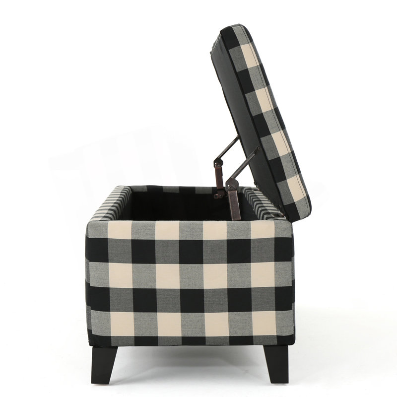Banc de rangement rembourré Schmit, Checkerboard, 16.25" H x 51.25" W x 17.50" D