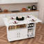 Table pliante multifonctionnelle avec tablettes et roulettes de rangement