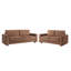 Modern Minimalist Style Corduroy Sectional Sofa 3-Piece Set, Brown, Suitable for Daily Home Use-1292421948