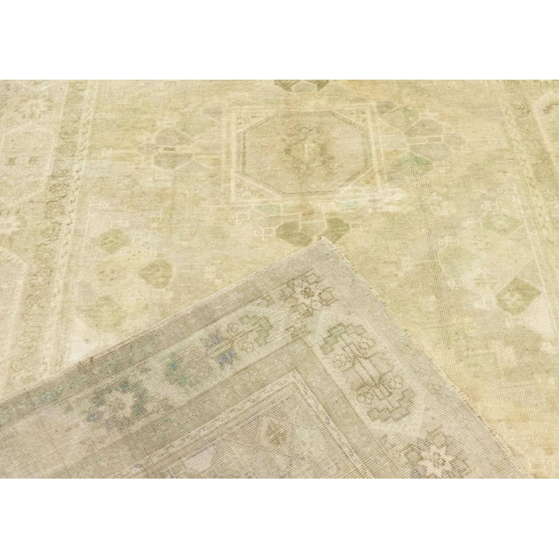 One-of-a-Kind Hand-Knotted 1960s 5'3" x 11' Runner Wool Area Rug in Beige
