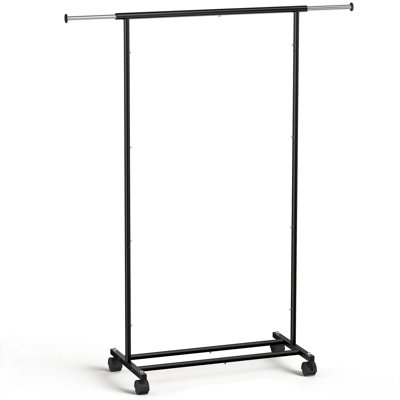47'' Rolling Clothing Rack, Metal Adjustable Garment Rack with Wheels and Casters