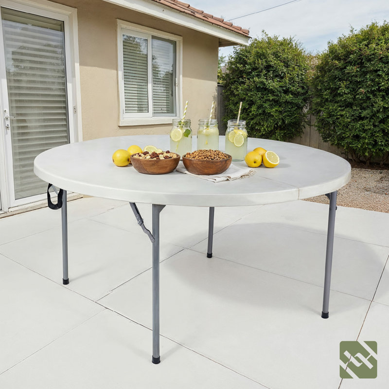 Demi-table pliante en plastique Frank, H 29,25 po x l 60 po x P 60 po