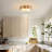 Aubrielle 2 - Light Vintage Distressed Gold Leaf Flush Mount Light for Bedding Room