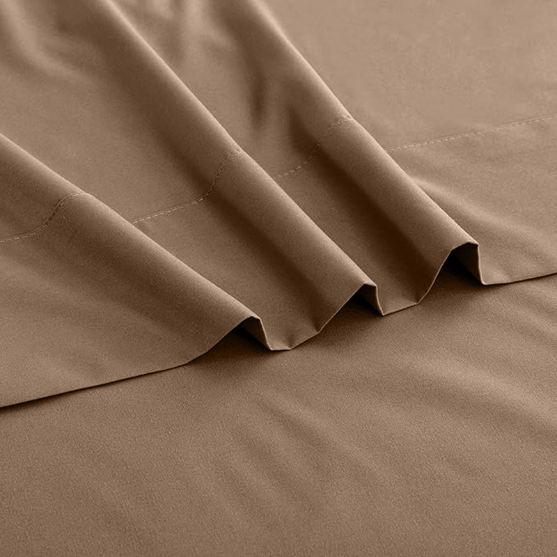 100% Brushed Cotton Flat Sheet  Soft, Breathable Bedding for Bedroom, Kingsize (5'), Beige