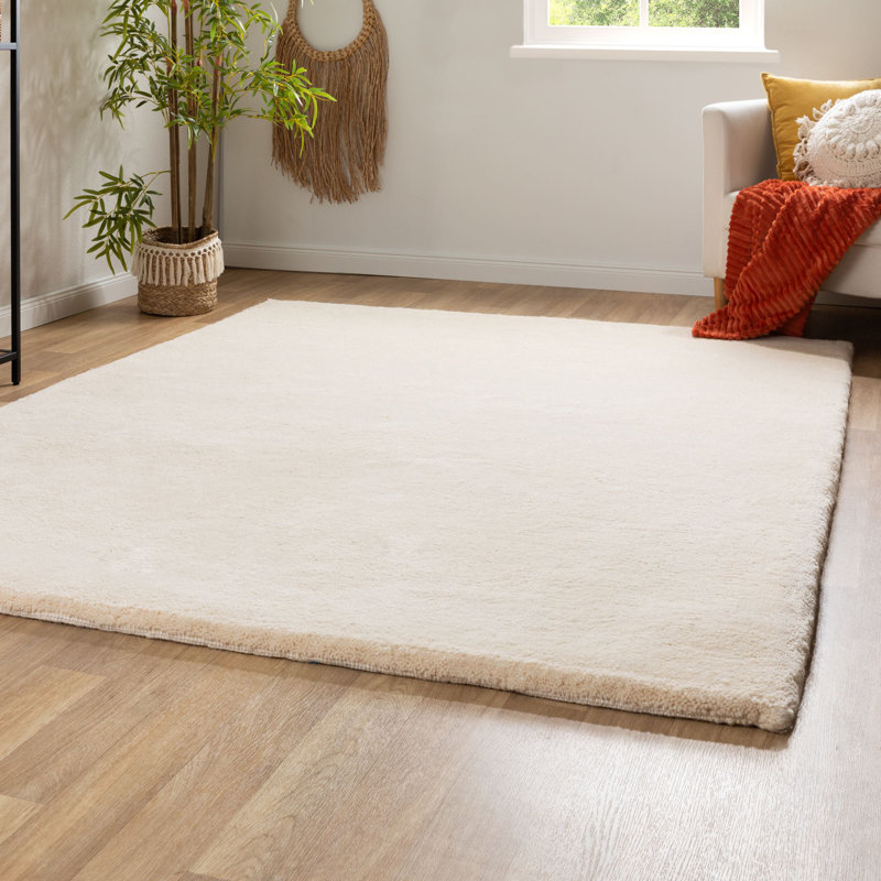 Maarten Wool Hand Knotted Area Rug, Rectangle 250 x 300 cm, Cream coloured