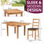 Hatcher 4 -Person Extendable Oak Solid Wood Dining Set