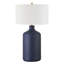 Grande lampe de table en céramique 29 po avec abat-jour blanc Sloane-2125687844