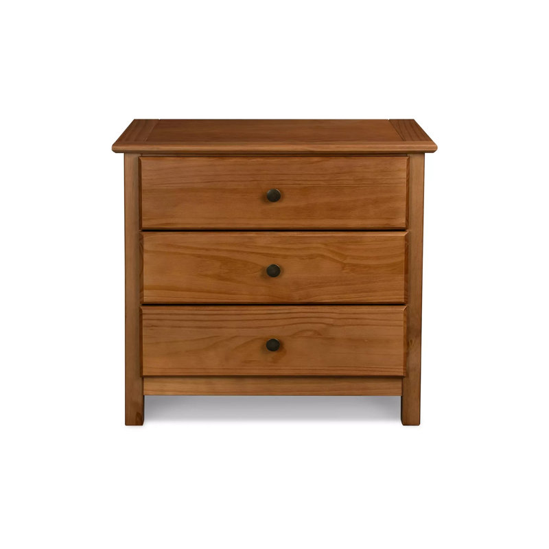 Table de chevet 3 tiroirs Shaker, Noyer