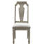 2 pièces chaises d'appoint rustiques - lin beige, touche chêne vieilli