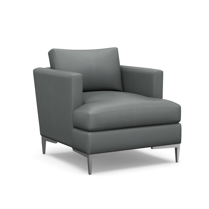 Fauteuil d'appoint Aiden, Linden Delft, Acier inoxydable poli