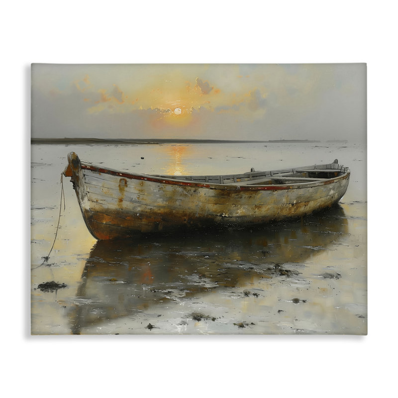 «Beached Boat at Sunset», art mural par Arlington Prints, H 24 po x l 30 po