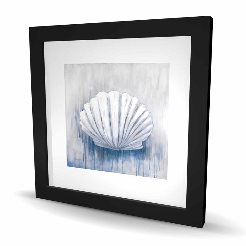 Coquille de feston bleu - imprimé mat classique bleu encadré