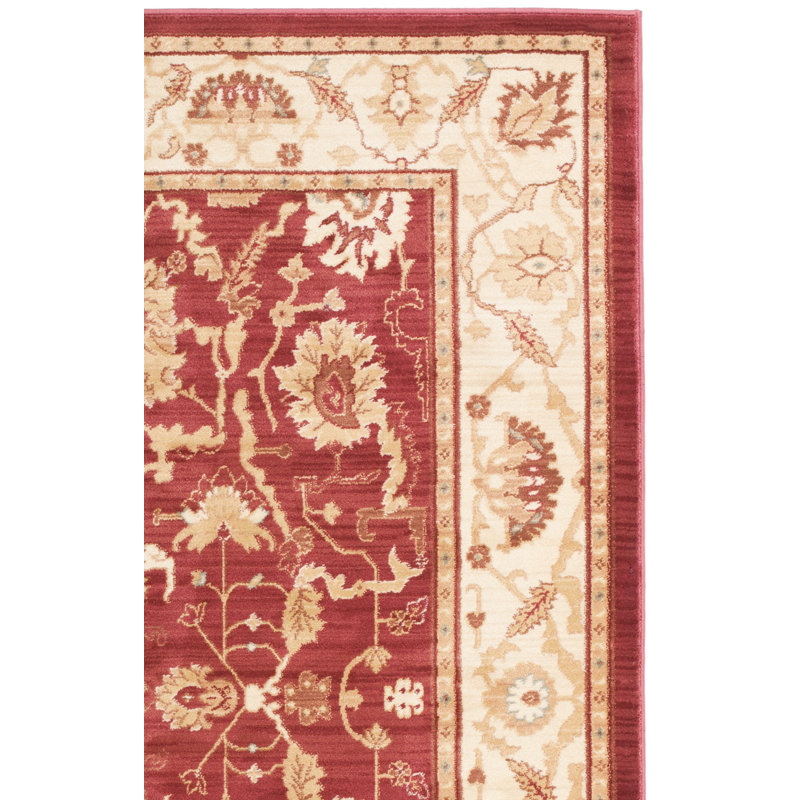 Tapis rouge / crème Christensen, Rectangle 4 pi x 5 pi 7 po