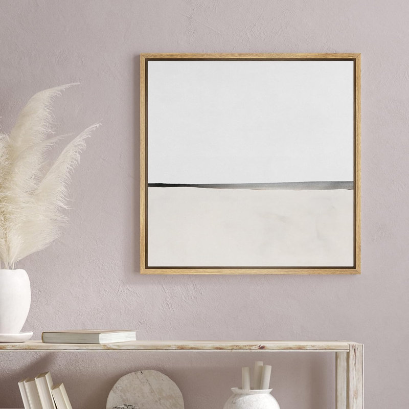 «White Tan Pastel Geometric Landscape Abstract Shapes Modern Art Decorative Nordic Minimal Calm / Zen», reproduction d'art sur toile
