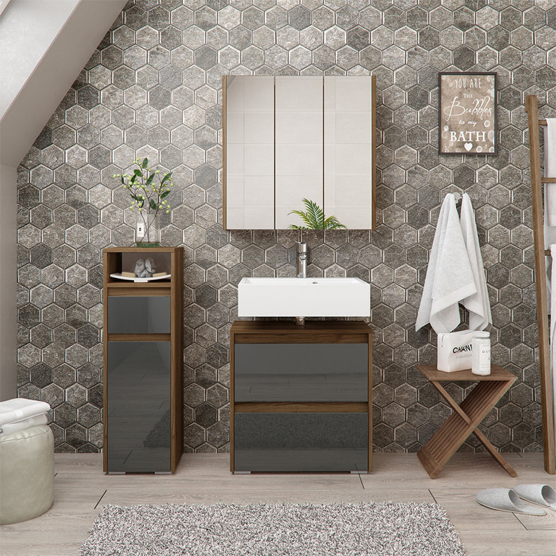 Bertolde 3 Piece Bathroom Furniture Suite