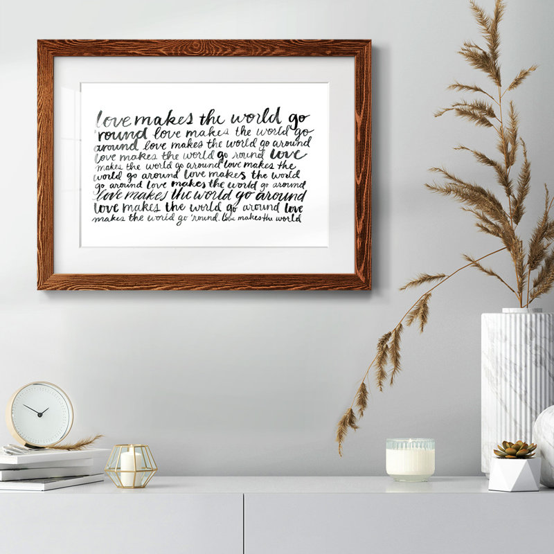 Écriture avec amour II - impression d'un cadre photo, H 14 po x l 20 po x P 1,5 po, Érable