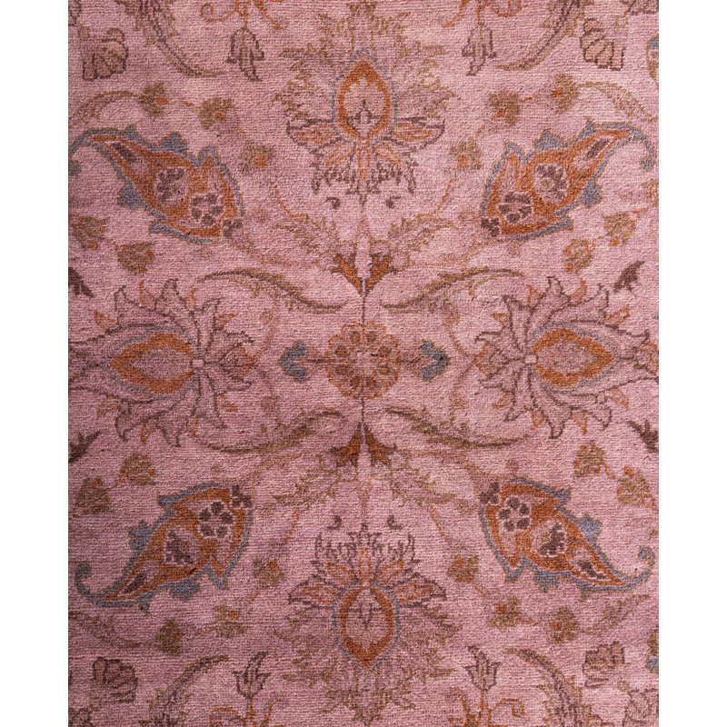 Overdyed Hand-Knotted Wool Modern-Contemporary Pink Area Rug 3' 1" x 5' 3"