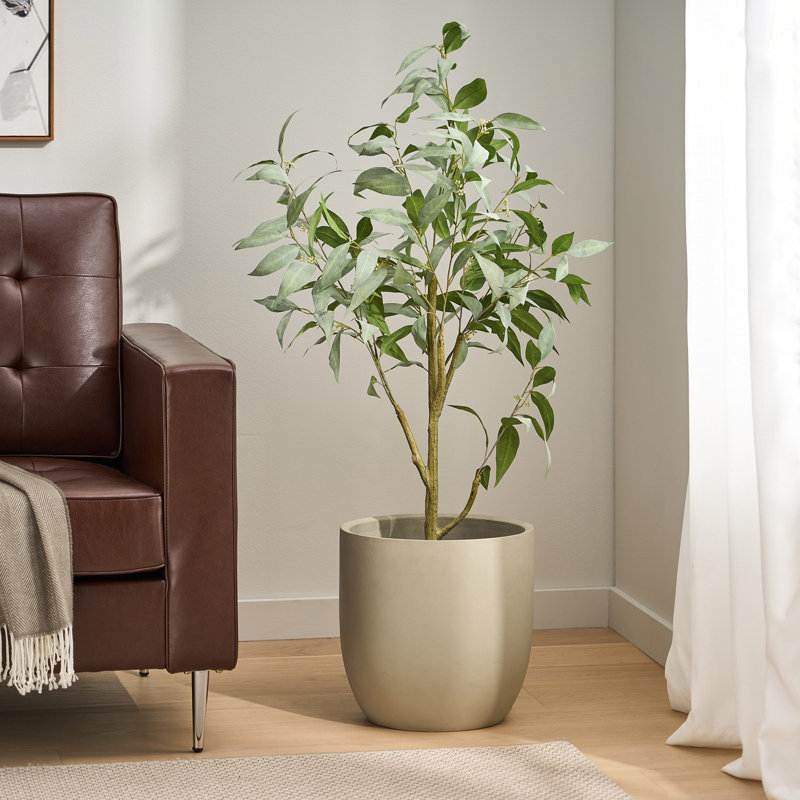 Bonsaï artificiel en feuilles d'eucalyptus, H 47,13 po x l 21,33 po x P 20,55 po