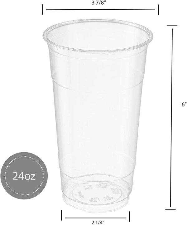Crystal Ultra Clear Pet Plastic Cups 24 oz with Flat Lids (1000 Count) (Set of 1000) Nicole Fantini