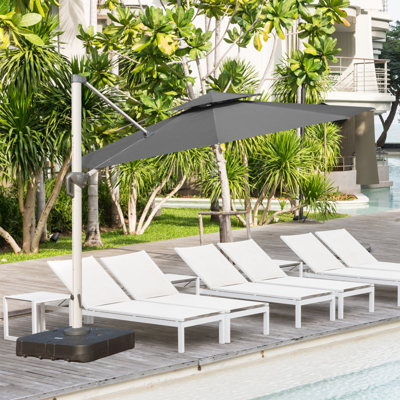 Parasol en porte-à-faux 137,8 po Jiaxian, Gris