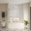 Pare-baignoire pivotant avec verre trempé 1/4 "et barre à serviettes délicate - Accessoire de salle de bain 3458-120954706