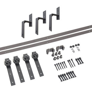 Bronze Double Door Barn Door Hardware Kit Double Bypass