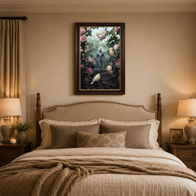 Art mural sur toile avec chevalier argenté