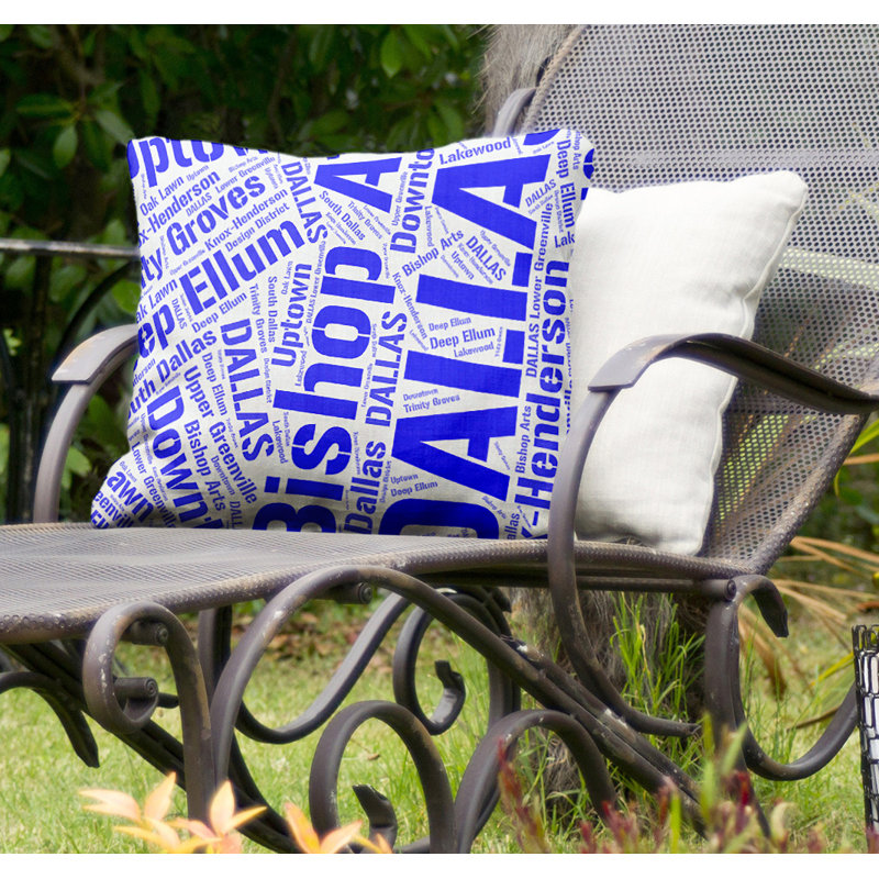 Coussin décoratif intérieur/extérieur dallas, Bleu, H 20 po x l 20 po, Non