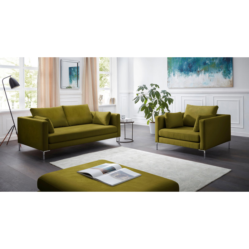 Marius 110 Wide Tufted, Green , Velvet