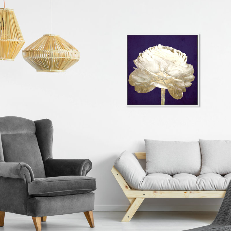 Violet violet, fleur de luxe - impression, H 20 po x l 20 po, Toile flottante blanche