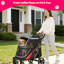 Poussette robuste pour chiens de très grande taille, jogger pliable pour animaux en une seconde avec roues tout-terrain de 11 po, amortisseur de chocs, lit amovible et panier de rangement-125993892