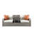 Salena  Fabric &  Wicker Patio Sofa W/2 Pillows & 2 Ottomans