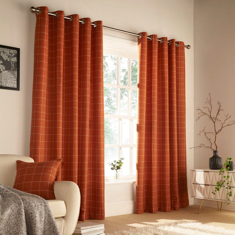 Room Darkening Curtain Pair, Natural, 168 W x 229 D cm