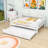 Wood Daybed with Twin Trundle and Guardrails-537538292-537538288