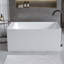 Baignoire 51 po à surface solide matte, baignoire autoportante en pierre de résine à surface solide, baignoire profonde blanche matte, baignoire autoportante avec trop-plein et bonde escamotable, blanc mat